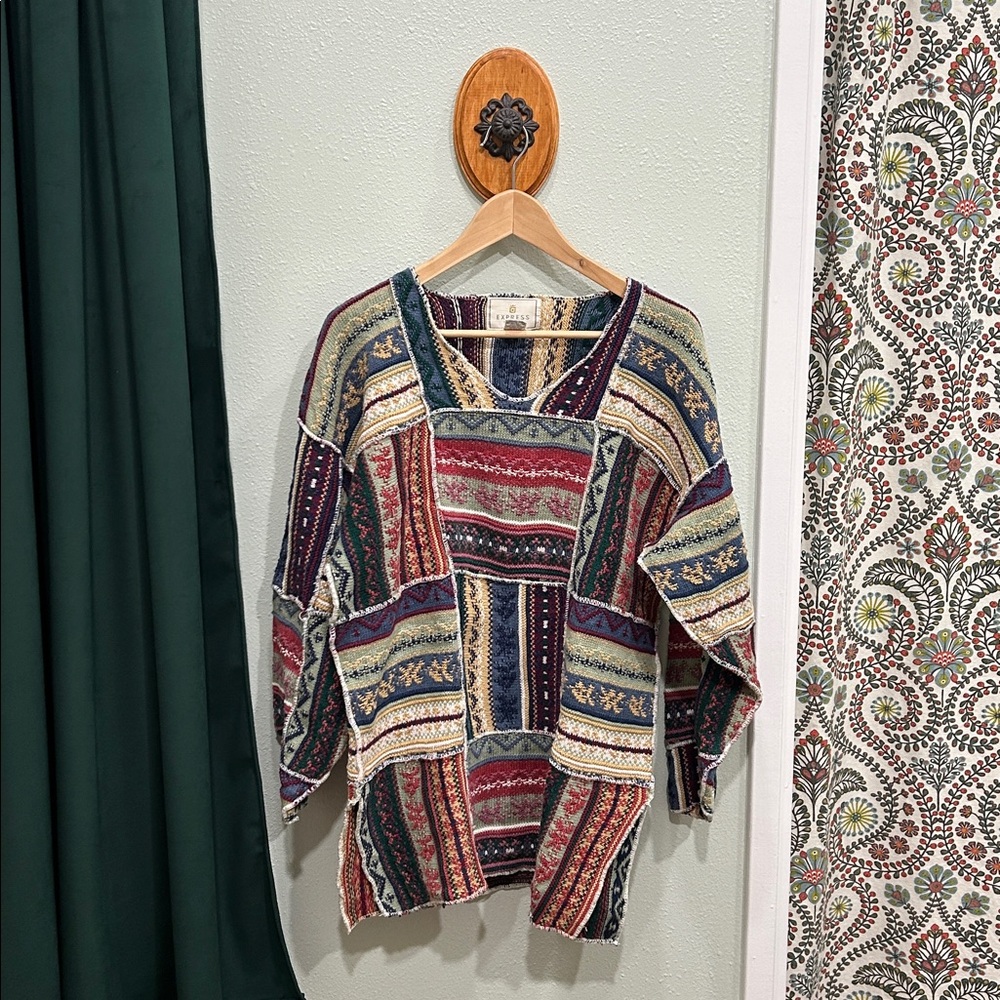 Vintage Express Patchwork Women's Sweater - Sz. S/M